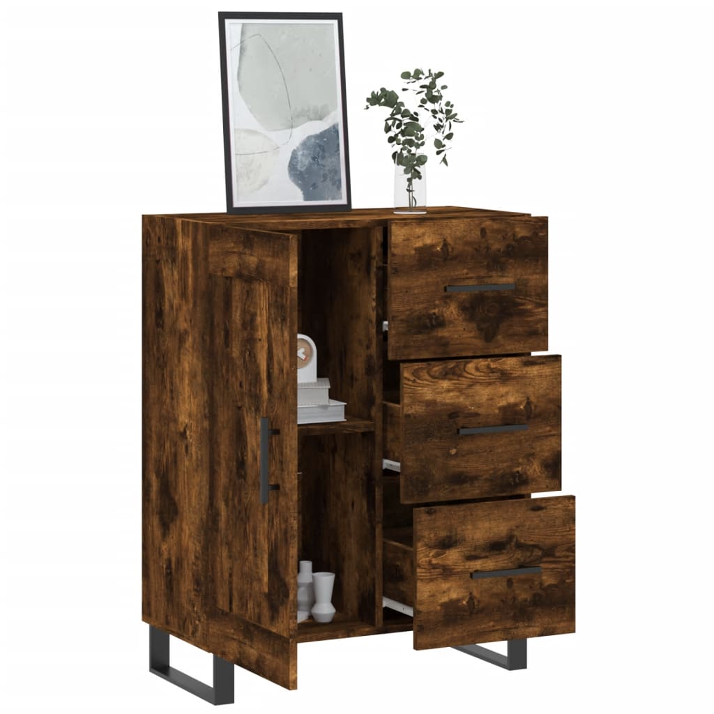 Credenza Rovere Fumo 69,5x34x90 cm in Legno Multistrato 830289
