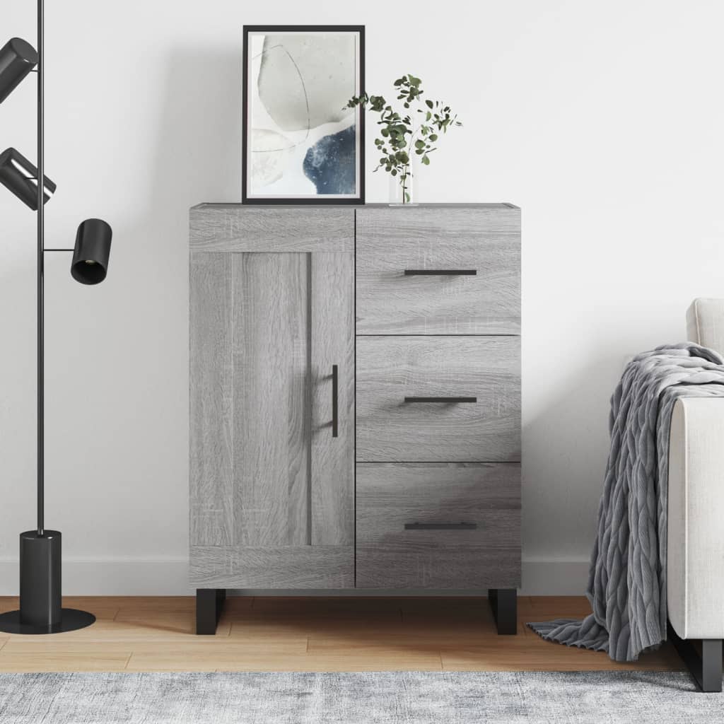 vidaXL Credenza Grigio Sonoma 69,5x34x90 cm in Legno Multistrato