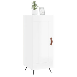 Credenza Bianco Lucido 34,5x34x90 cm in Legno Multistrato