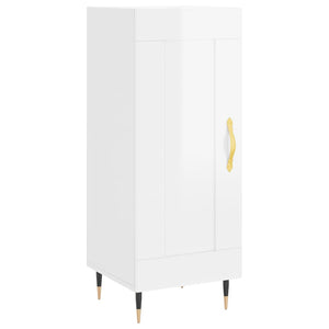 Credenza Bianco Lucido 34,5x34x90 cm in Legno Multistrato 830422
