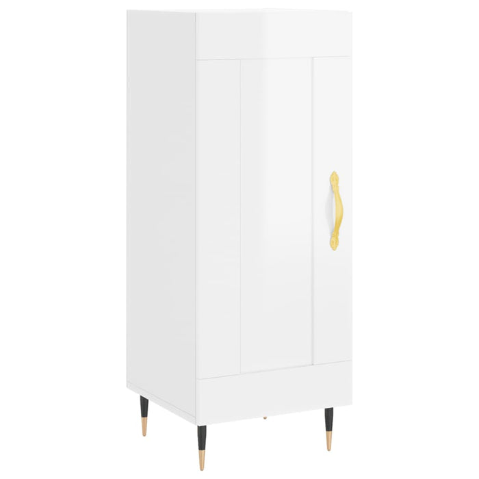 Credenza Bianco Lucido 34,5x34x90 cm in Legno Multistrato 830422