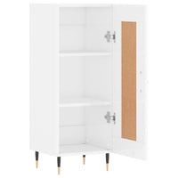 Credenza Bianco Lucido 34,5x34x90 cm in Legno Multistrato 830422