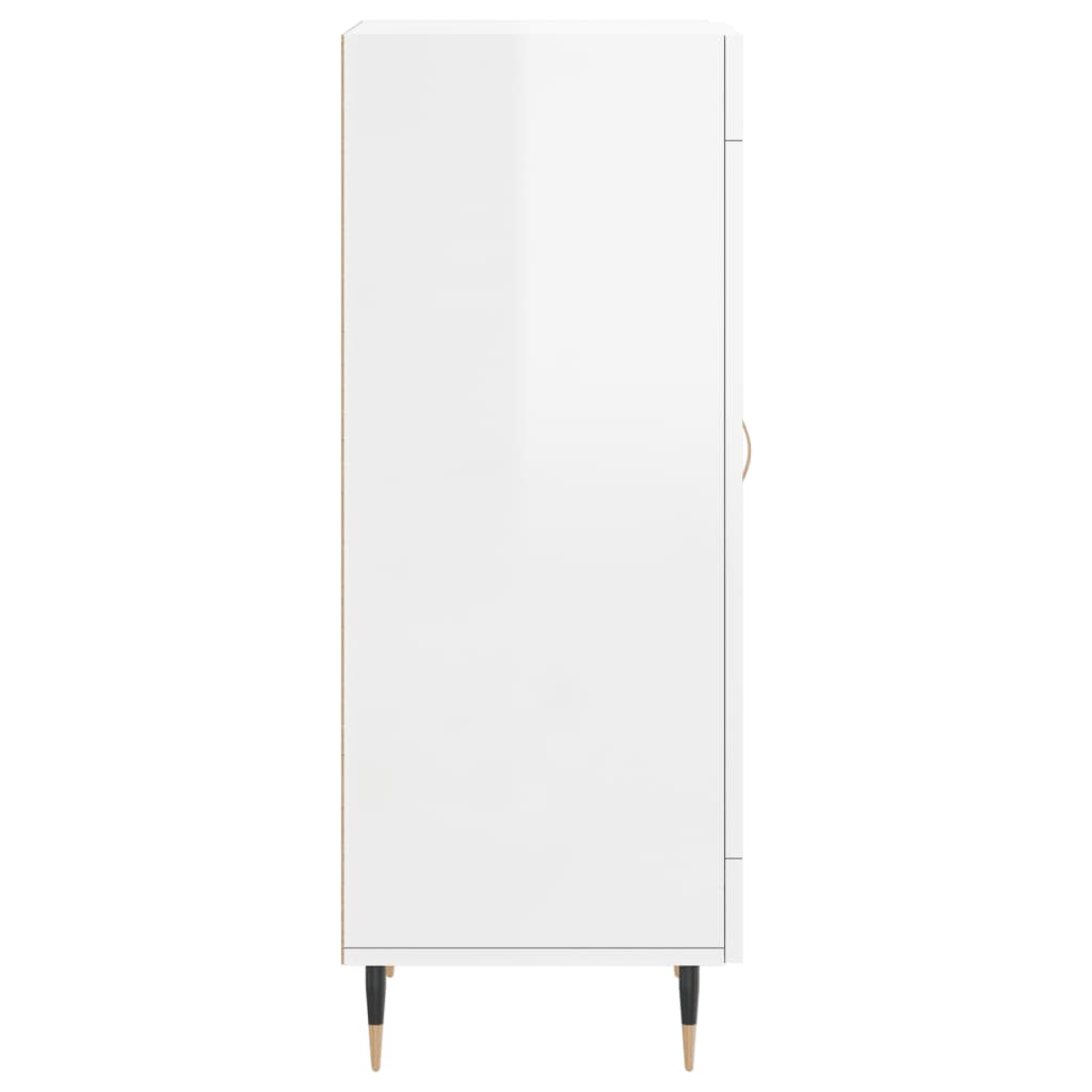 Credenza Bianco Lucido 34,5x34x90 cm in Legno Multistrato 830422