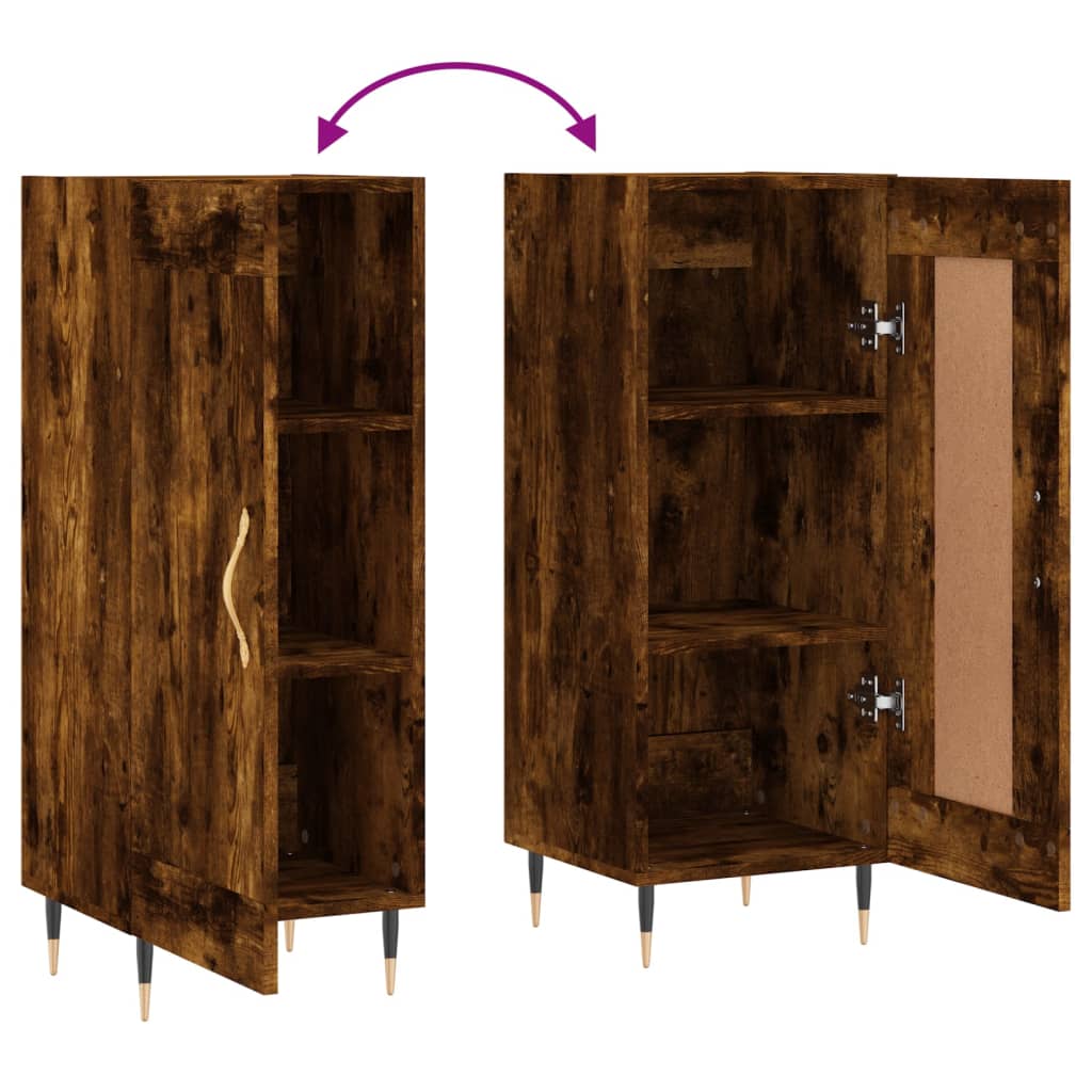 Credenza Rovere Fumo 34,5x34x90 cm in Legno Multistrato 830425