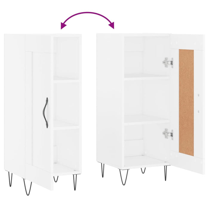 vidaXL Credenza Bianca 34,5x34x90 cm in Legno Multistrato