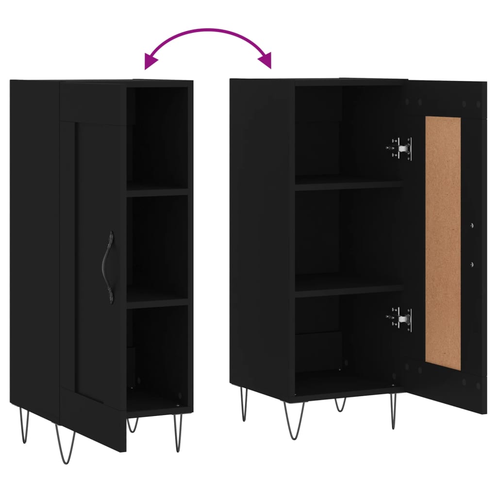 Credenza Nero 34,5x34x90 cm in Legno Multistrato 830437