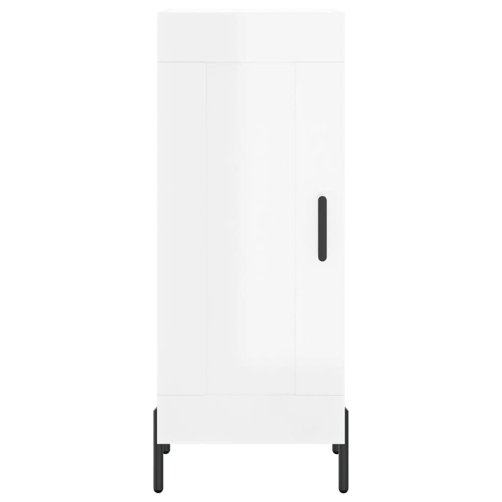 Credenza Bianco Lucido 34,5x34x90 cm in Legno Multistrato 830454