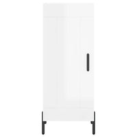 Credenza Bianco Lucido 34,5x34x90 cm in Legno Multistrato 830454