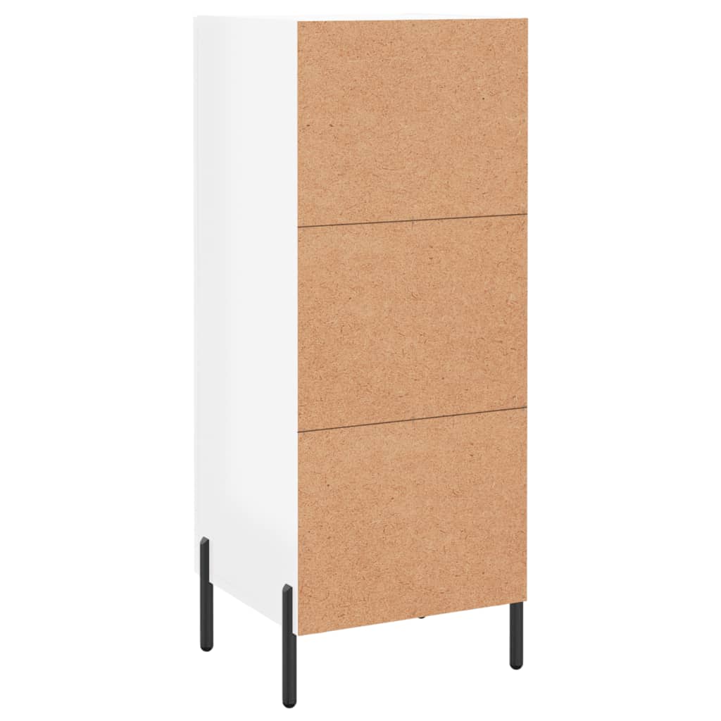 Credenza Bianco Lucido 34,5x34x90 cm in Legno Multistrato 830454
