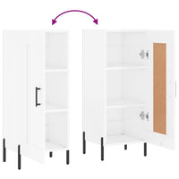 Credenza Bianco Lucido 34,5x34x90 cm in Legno Multistrato