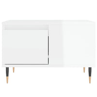 Tavolino Salotto Bianco Lucido 55x55x36,5 cm Legno Multistrato