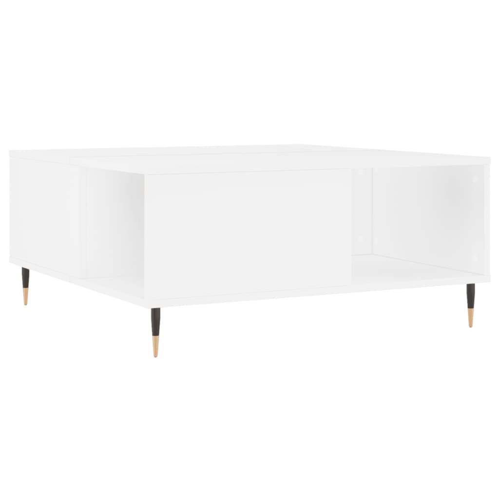 Tavolino da Salotto-Tavolino da soggiorno-Tavolo Bianco 80x80x36,5 cm in Legno Multistrato 663986