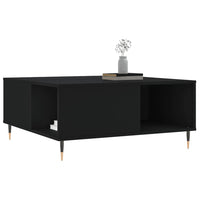 Tavolino da Salotto Nero 80x80x36,5 cm in Legno Multistrato 830773