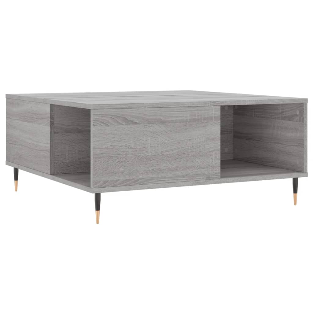Tavolino Salotto-Tavolino da soggiorno-Tavolo Grigio Sonoma 80x80x36,5 cm Legno Multistrato 646608