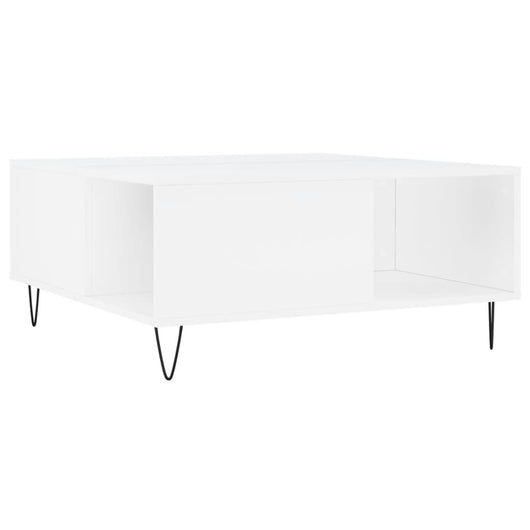 vidaXL Tavolino da Salotto Bianco 80x80x36,5 cm in Legno Multistrato