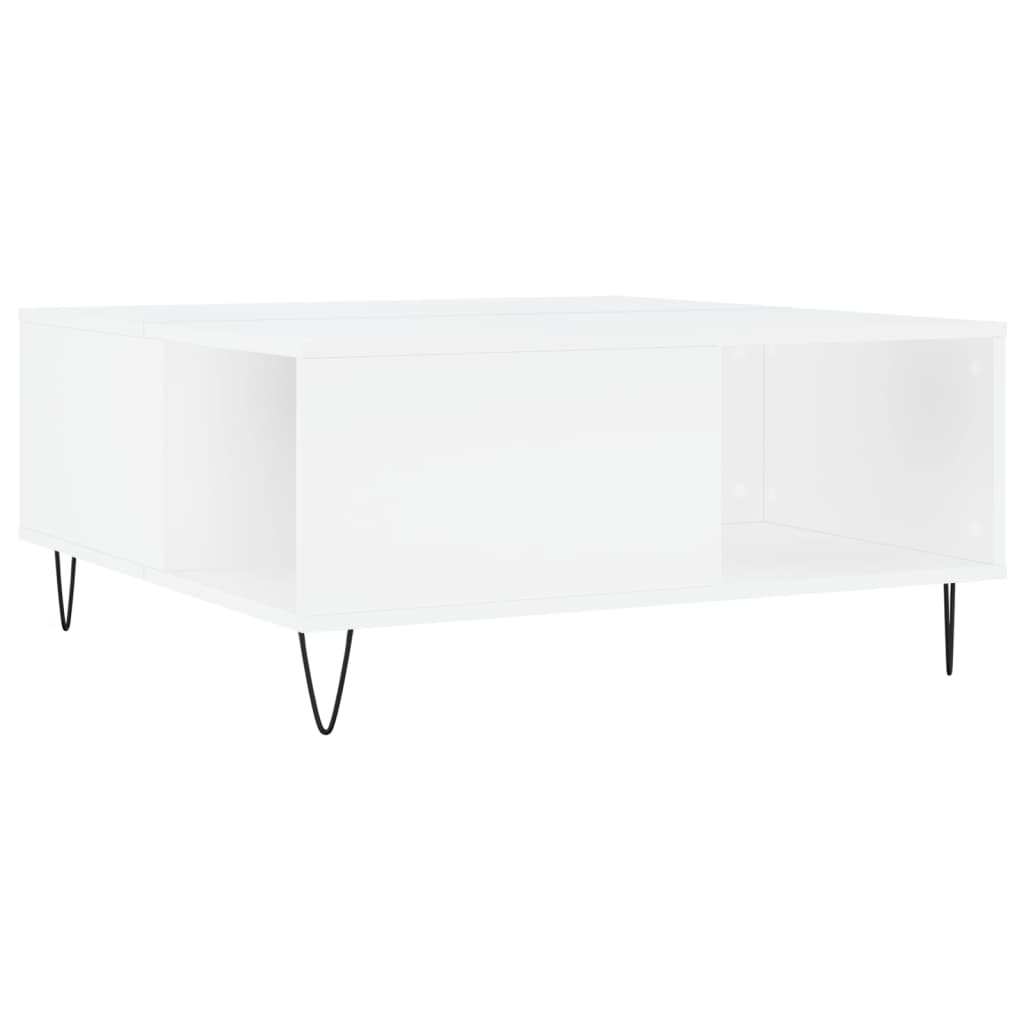 Tavolino da Salotto Bianco 80x80x36,5 cm in Legno Multistrato 830780