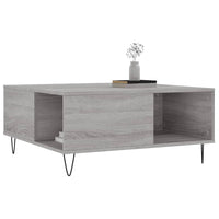 Tavolino Salotto Grigio Sonoma 80x80x36,5 cm Legno Multistrato 830786