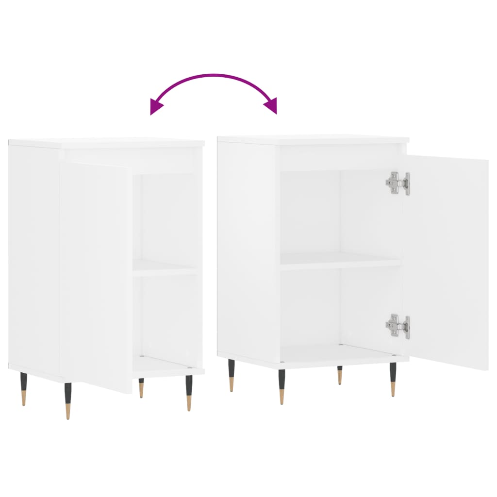 Credenza-Buffet-Armadio da cucina Bianca 40x35x70 cm in Legno Multistrato 662302