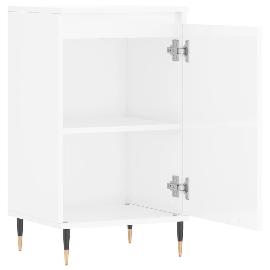 Credenza Bianco Lucido 40x35x70 cm in Legno Multistrato 831040