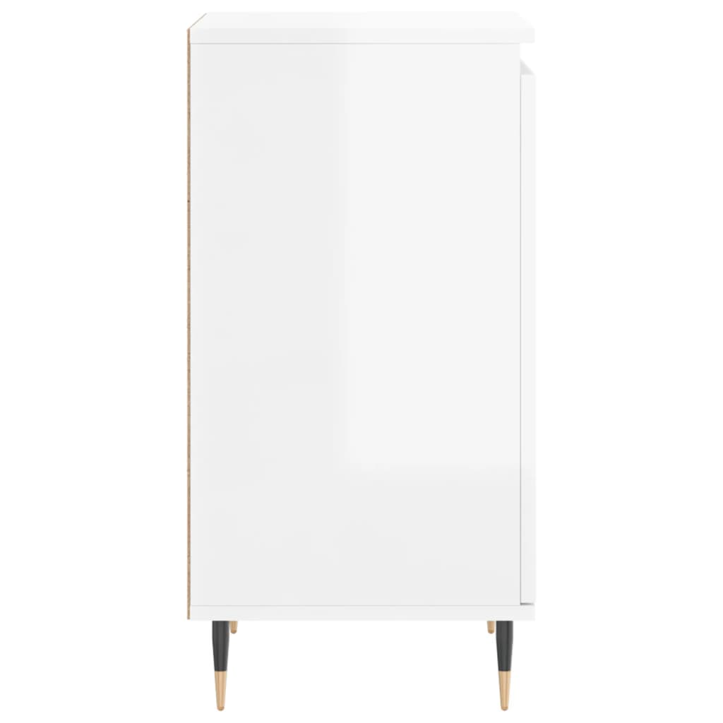 Credenza Bianco Lucido 40x35x70 cm in Legno Multistrato 831040
