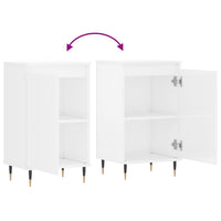 Credenza Bianco Lucido 40x35x70 cm in Legno Multistrato 831040