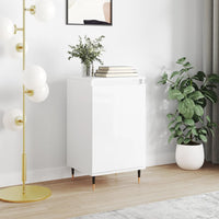 Credenza Bianco Lucido 40x35x70 cm in Legno Multistrato 831040