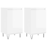 Credenze 2 pz Bianco Lucido 40x35x70 cm in Legno Multistrato 831057