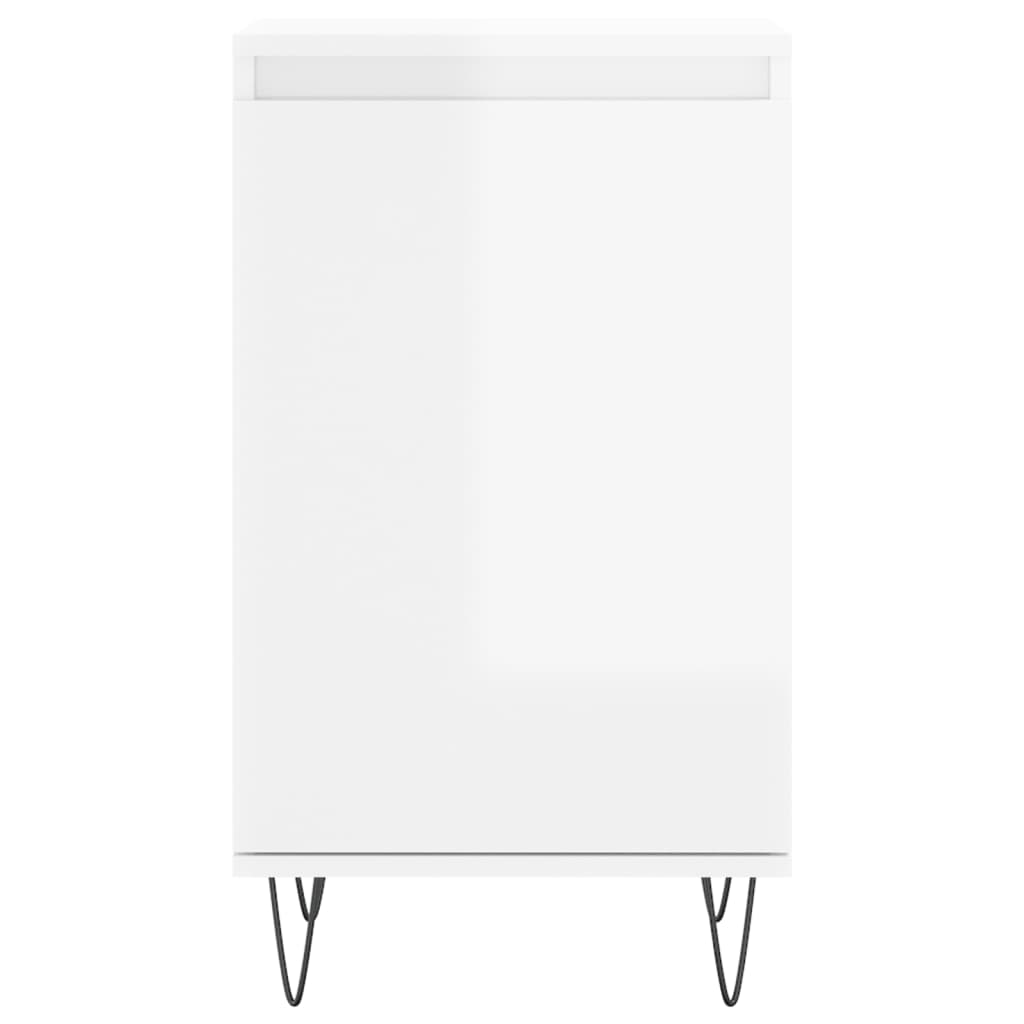 Credenze 2 pz Bianco Lucido 40x35x70 cm in Legno Multistrato 831057