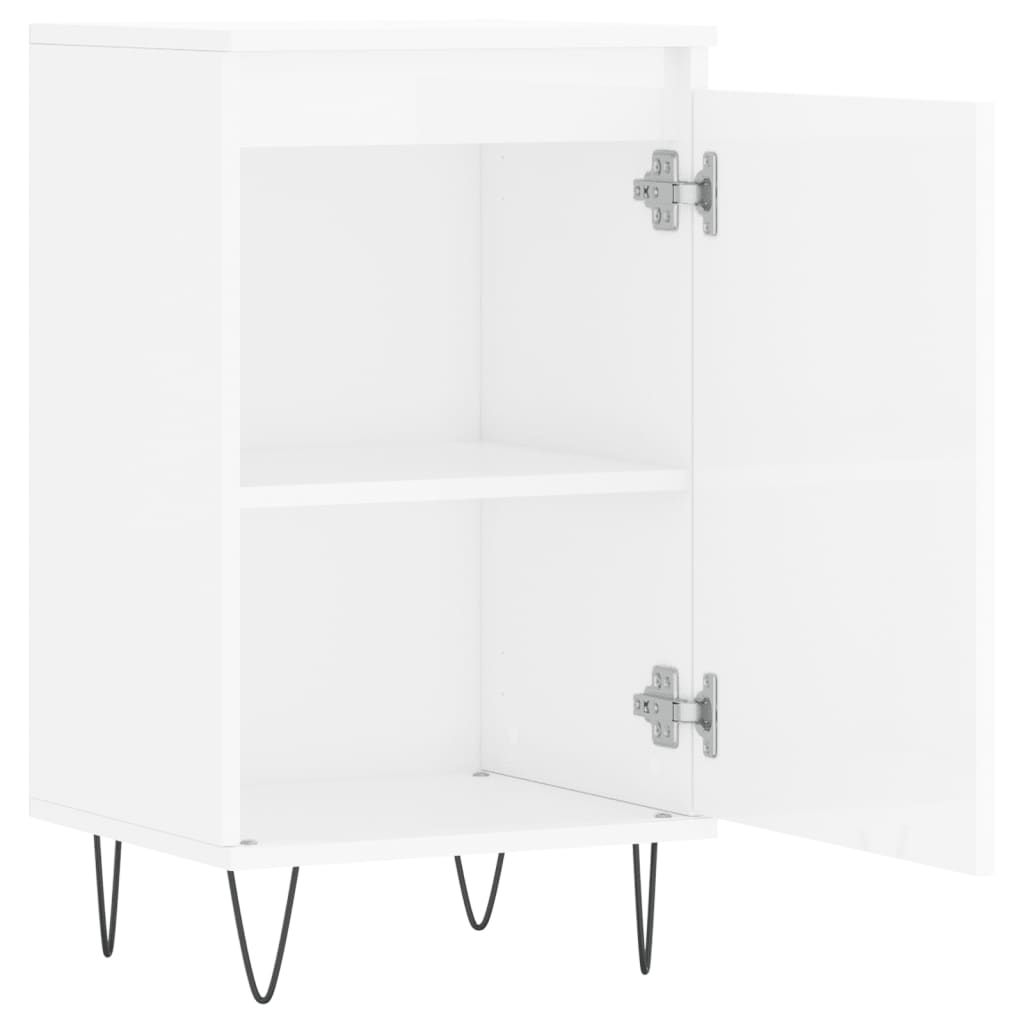 Credenze 2 pz Bianco Lucido 40x35x70 cm in Legno Multistrato 831057