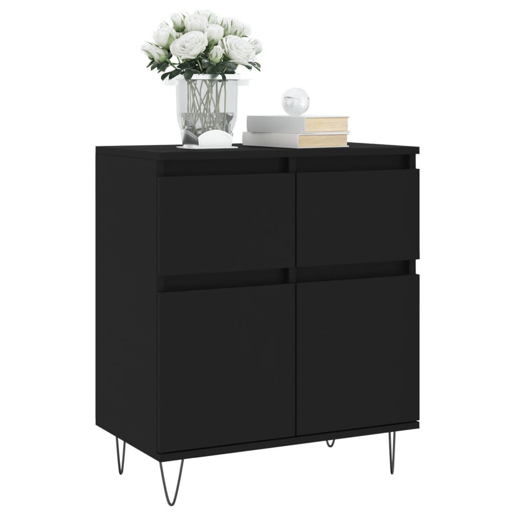 Credenza Nero 60x35x70 cm in Legno Multistrato 831117