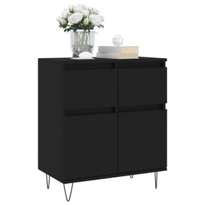 Credenza Nero 60x35x70 cm in Legno Multistrato 831117