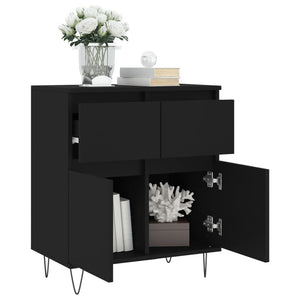 Credenza Nero 60x35x70 cm in Legno Multistrato 831117