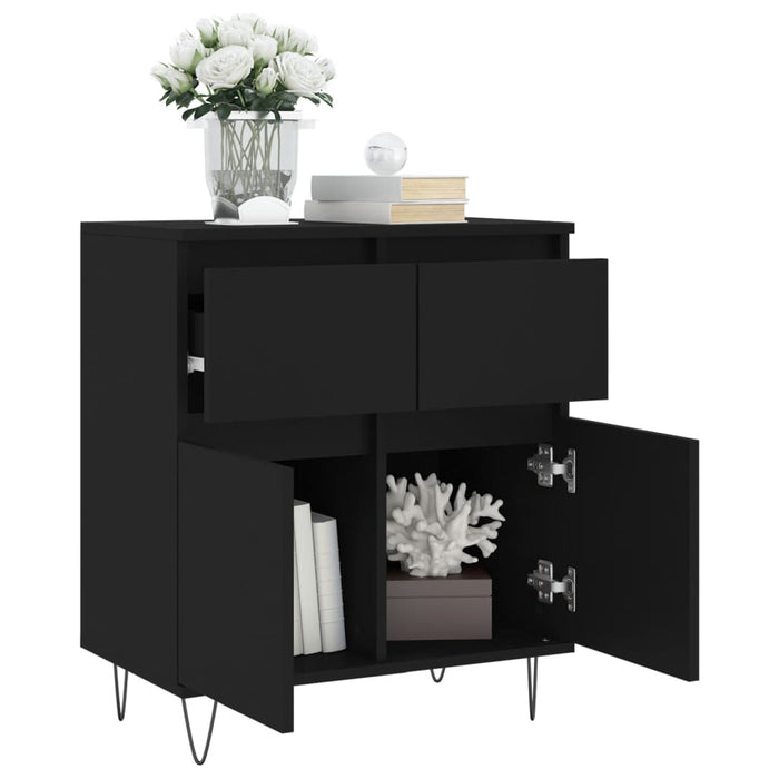 Credenza Nero 60x35x70 cm in Legno Multistrato 831117