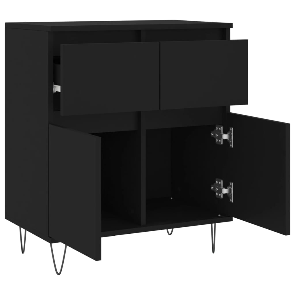 Credenza Nero 60x35x70 cm in Legno Multistrato 831117