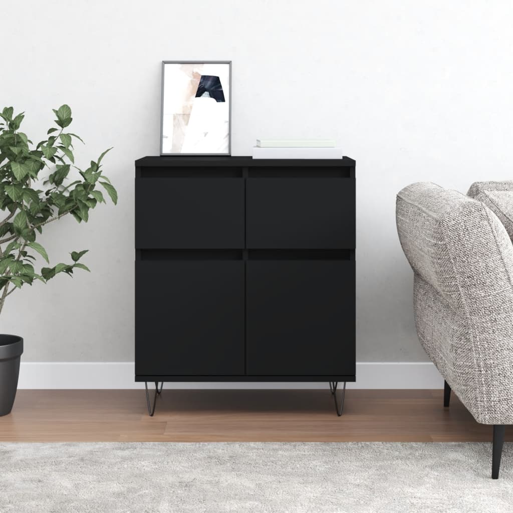 Credenza Nero 60x35x70 cm in Legno Multistrato 831117