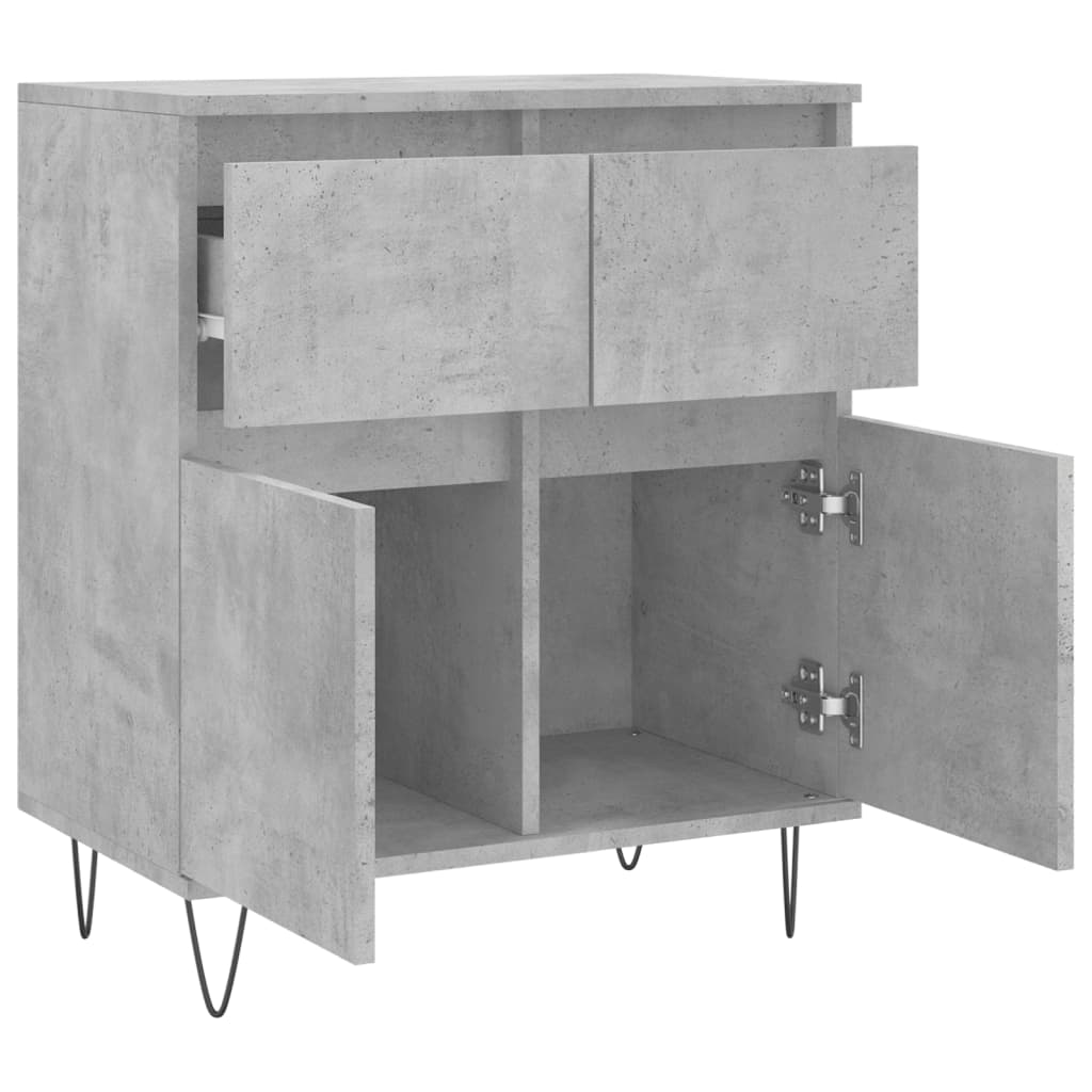 Credenza-Buffet-Armadio da cucina Grigio Cemento 60x35x70 cm in Legno Multistrato 951709