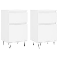 Credenze 2 pz Bianche 40x35x70 cm in Legno Multistrato 831149