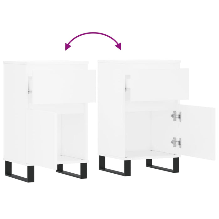 Credenze 2 pz Bianche 40x35x70 cm in Legno Multistrato 831165