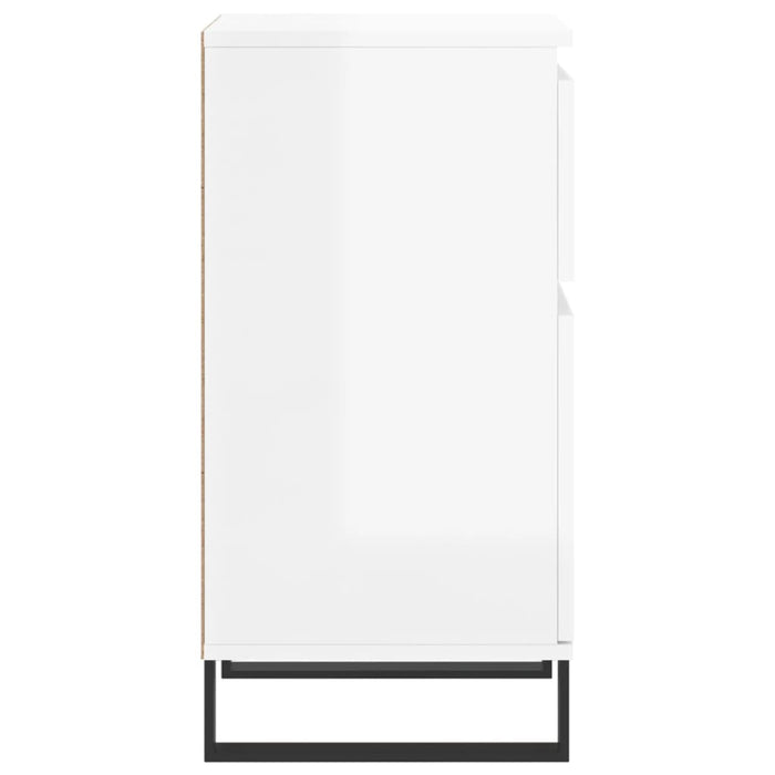 Credenze 2 pz Bianco Lucido 40x35x70 cm in Legno Multistrato