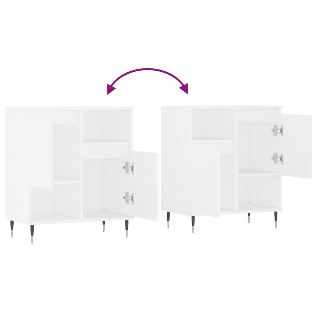 vidaXL Credenza Bianca 60x35x70 cm in Legno Multistrato