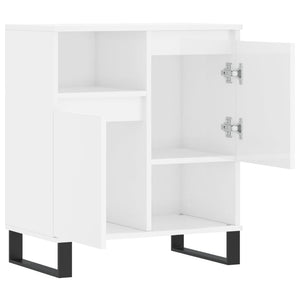 Credenza Bianco Lucido 60x35x70 cm in Legno Multistrato 831198