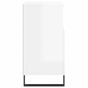 Credenza Bianco Lucido 60x35x70 cm in Legno Multistrato 831198