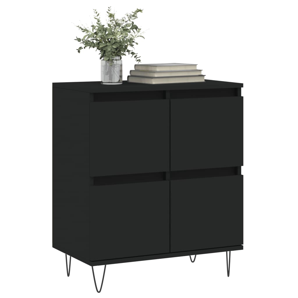 Credenza Nero 60x35x70 cm in Legno Multistrato 831213