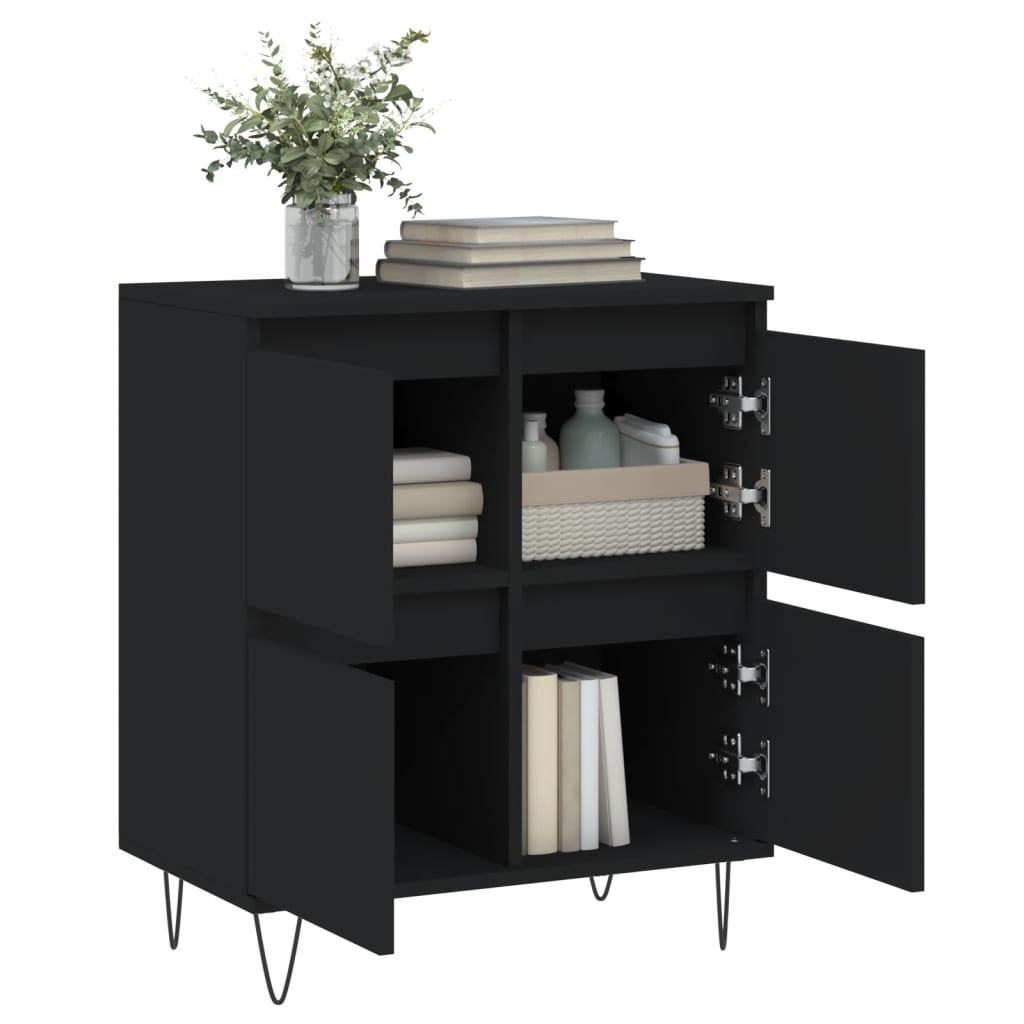Credenza Nero 60x35x70 cm in Legno Multistrato 831213