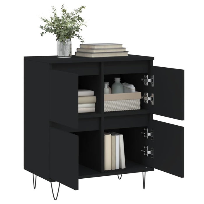 Credenza Nero 60x35x70 cm in Legno Multistrato 831213