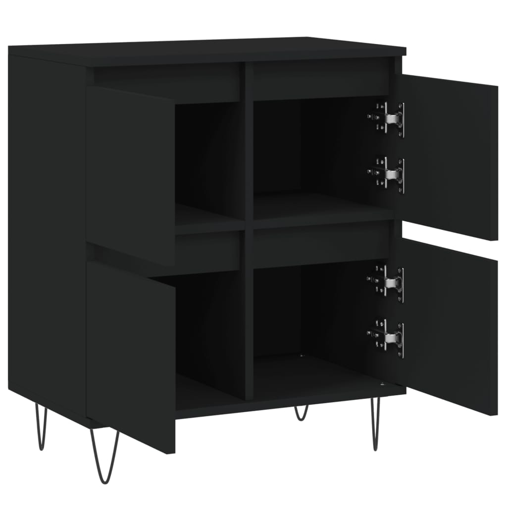 Credenza Nero 60x35x70 cm in Legno Multistrato 831213
