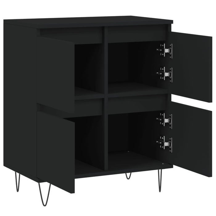 Credenza Nero 60x35x70 cm in Legno Multistrato 831213