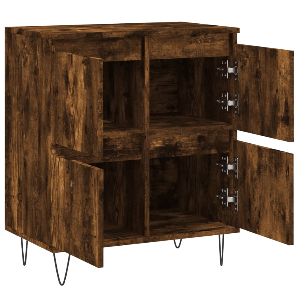Credenza Rovere Fumo 60x35x70 cm in Legno Multistrato 831217