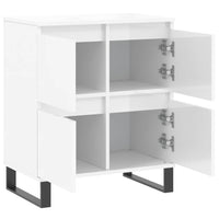 Credenza Bianco Lucido 60x35x70 cm in Legno Multistrato 831222