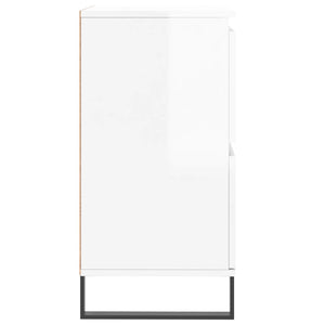 Credenza Bianco Lucido 60x35x70 cm in Legno Multistrato 831222